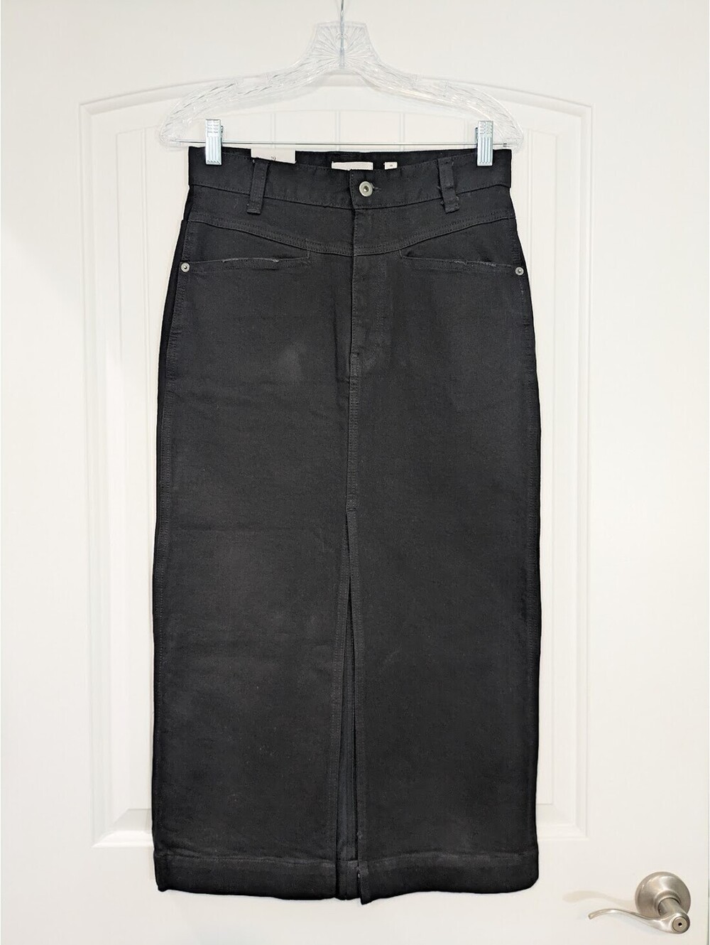A Loves A Midi Denim Skirt Size 29 NWT Black Nocturne